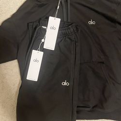 Alo Men’s Hoodie & Sweatpants Set Black Size S