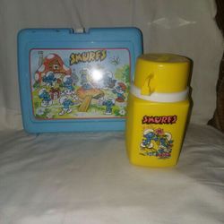 Smurf Lunchbox  with Thermos 