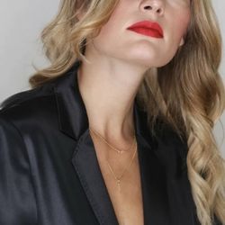 Womens Double Layer Crystal Accessory Clavicle Chain Tassel Choker Necklace