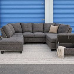 Dark Gray Sectional Couch Sofa