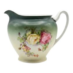 NY: Victorian Floral Porcelain Pitcher