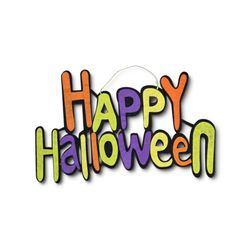 Happy Halloween Felt Hanging Sign Colorful Festive Holiday Wall Door Decor