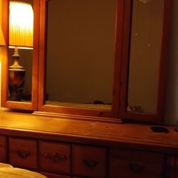 Vintage wooden framed mirror