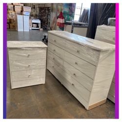 8 drawers dresser and nightstand / Eight drawers dresser and nightstand