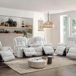 Ace White Or Black 3-PC Reclining Set 🔥NEW ARRIVAL🔥