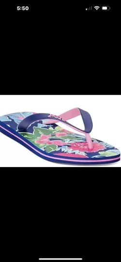 New! Polo Ralph Lauren Bolt Tropical Flip Flop Sandals Slides Men 