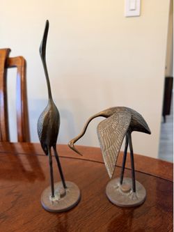 Brass Crane Sculptures