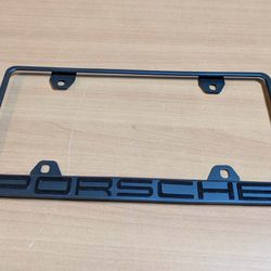 Porsche Black Metal License Plate Frame