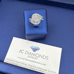 Ring Engagement 10k Diamonds Real White Gold 