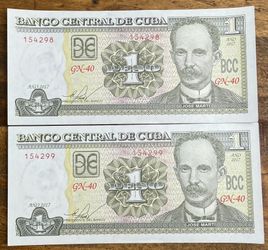 2019 South Florida Sequential 1 Peso Banknotes