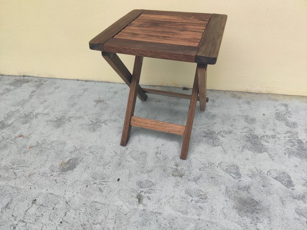 2 Teak Folding End Tables