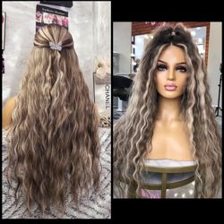 Human Hair Blended Lace Front Wig 