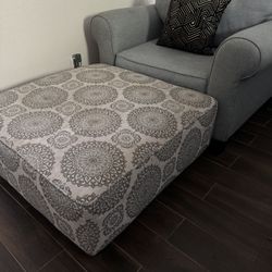 Used Chair And Large Ottoman 