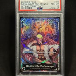 PSA 10 Donquixote Doflamingo Alt Art OP04-019 English One Piece GEM MINT