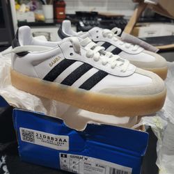 Adidas Sambae White Black Gum Womens Size 6
