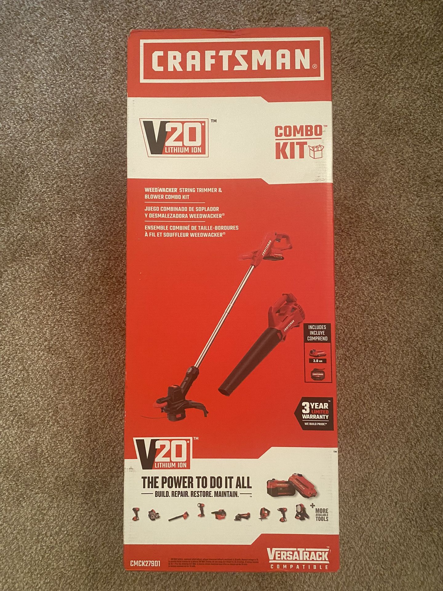 CRAFTSMAN V20 Weedwacker String Trimmer and Blower Combo Kit CMCK279D1