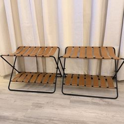 Modern Leather Strap Bench Set (2) – Entryway / End of Bed