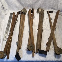 lot of vintage ice fishing tip-ups