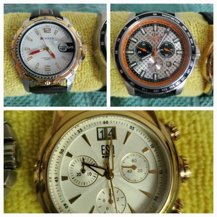 3 WATCHES ESQ, ISW AND CURREN ALL SOLD TOGETHER FOR ONE LOW PRICE 