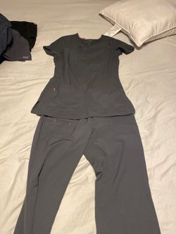 Heart and soul grey scrub set