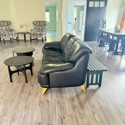 FREE! Black Leather Sofa
