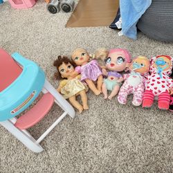 Baby Dolls And High Chair 