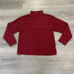 Vintage L.L. Bean men's red quarter zip fleece jacket