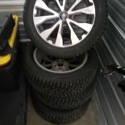 Snow Tires & Rims; 225/55 R18 Hankooks