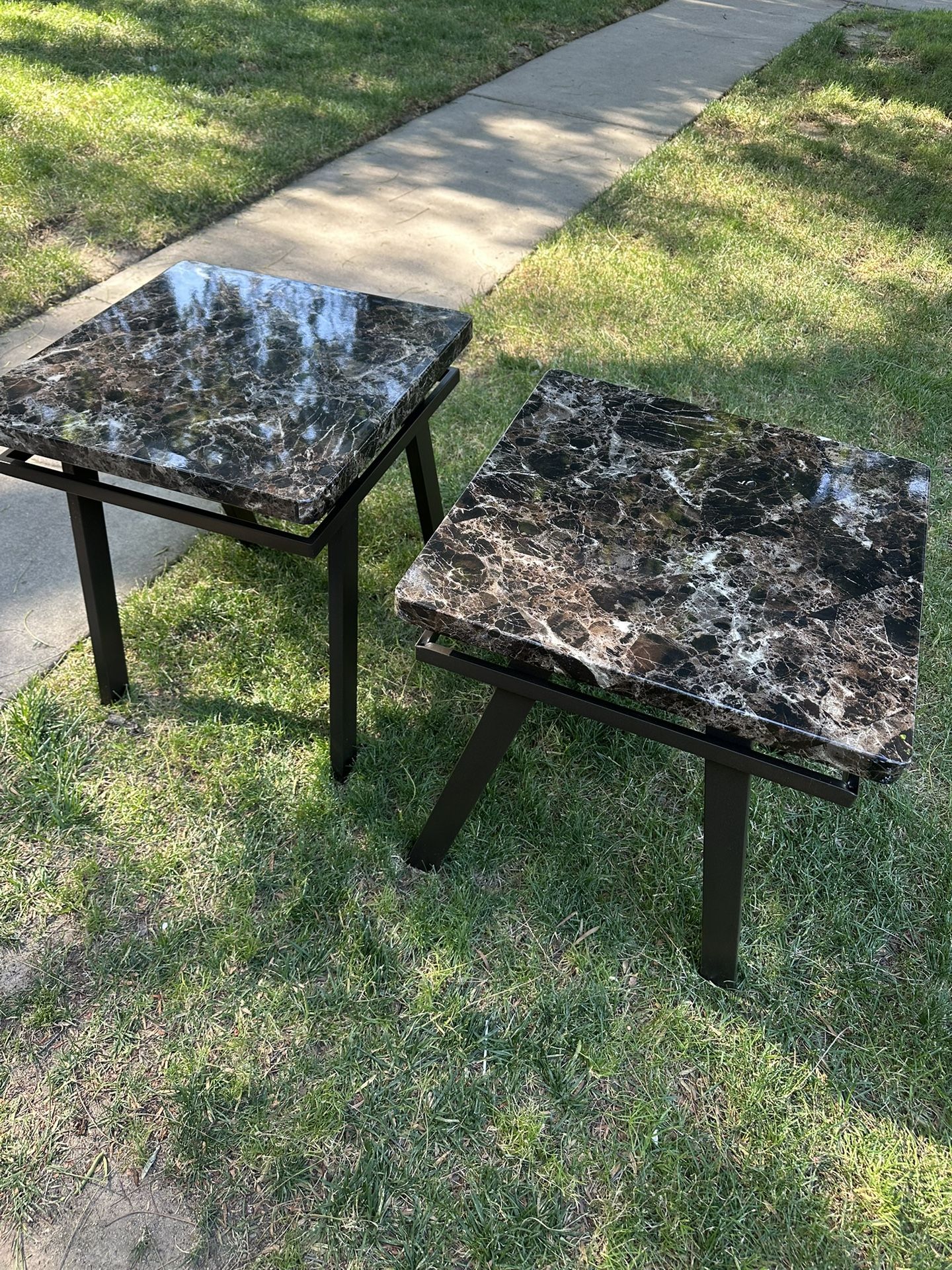 Marble Faux Side Tables
