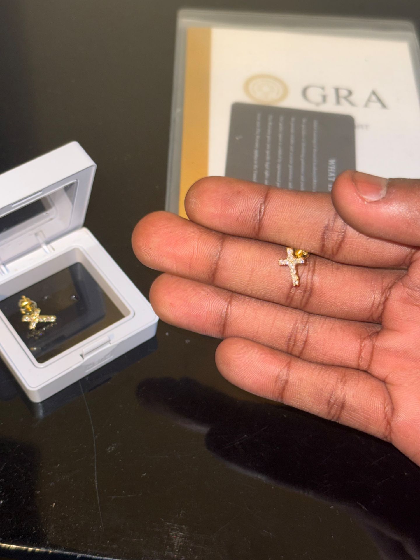 Cross moissanite Earrings gra Certified