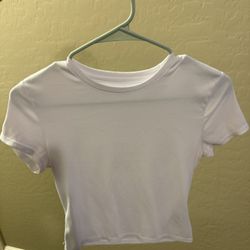 white ribbed crop top