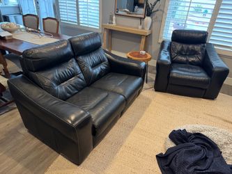Leather Power Reclining Loveseat & Sofa