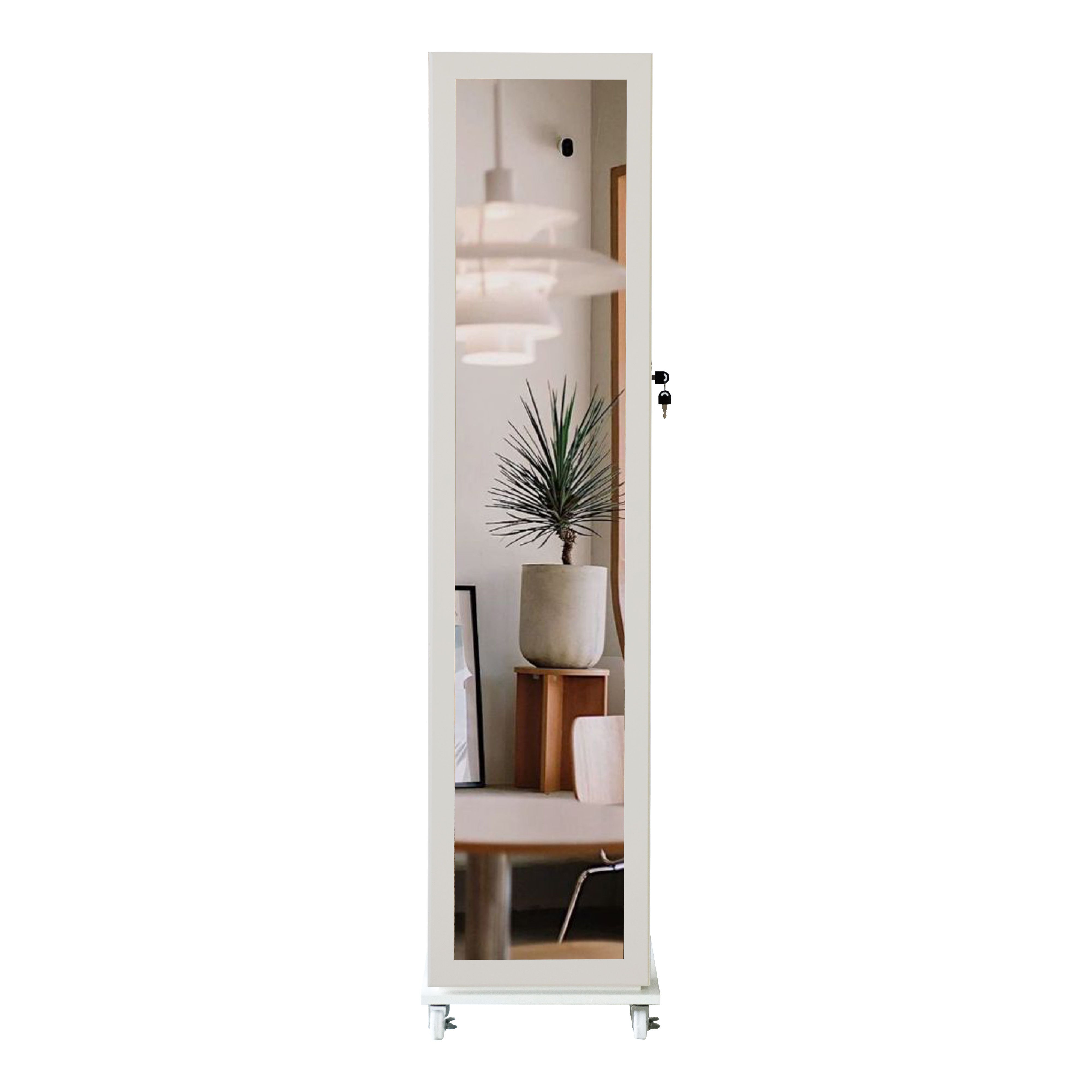 Full Length Mirror 360° Swivel Jewelry Cabinet