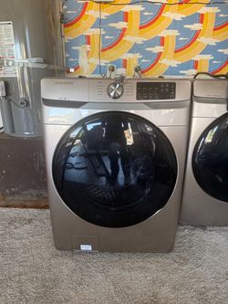 Samsung Front Load Washer with Steam and Matching Dryer