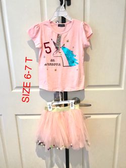 New 5 Years Old Outfit Unicorn ๐ฆ Birthday Size 6-7 T. (Nuevo).