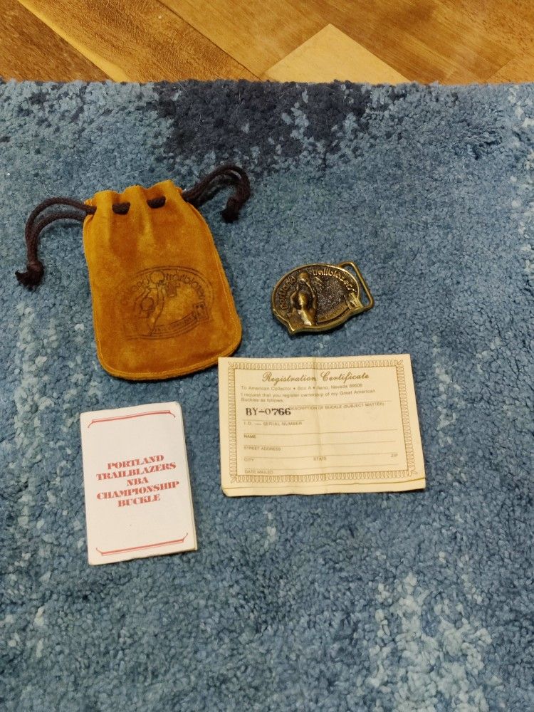 Vintage 1978 Portland Trailblazers Belt Buckle With Bag