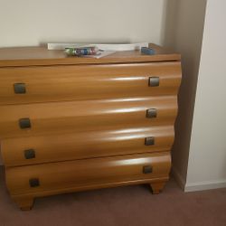 Matching Wood Dresser and End Table Set with Glass Top – Great Condition $250 OBO