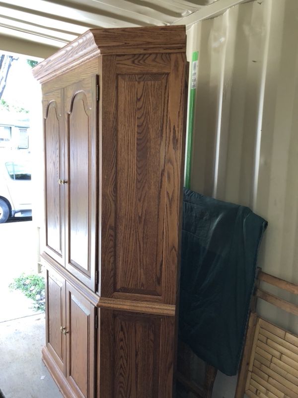 Corner Computer Cabinet Solid Oak Desk Tv Or Hutch Beautiful Corner Computer Cabinet Solid Oak Desk Tv Or Hutch Beautiful Piece Of Furniture Last Chance To Make Offer For In San Jose Ca Offerup