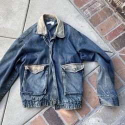 Vintage Denim Leather Jacket 