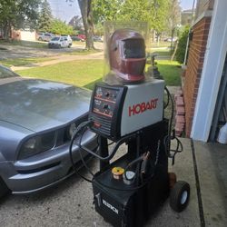 Hobart Handler 140 Mig Welder Cart Tank Mask Large Spool Wire Regulator