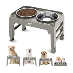 Elevated Dog Bowls, 4 Height Adjustable