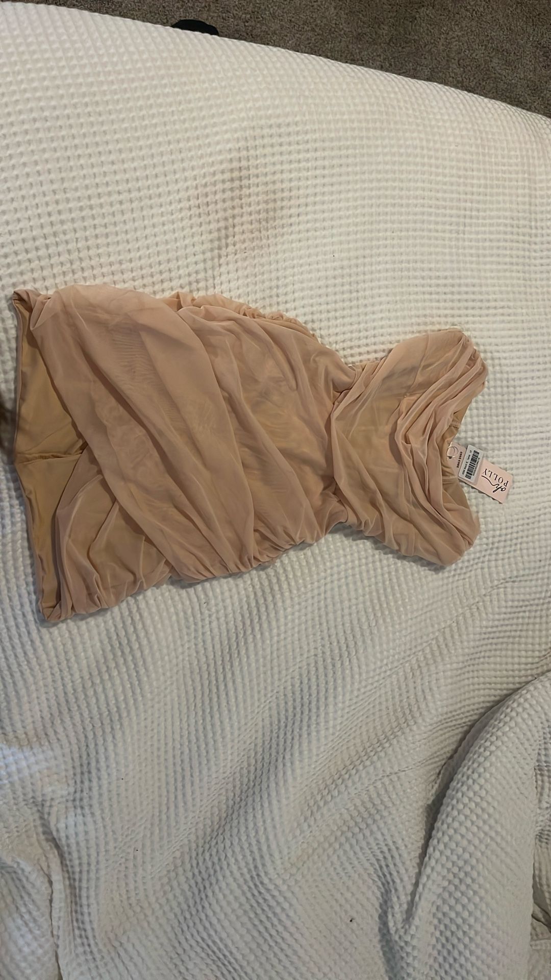 Bandeau Wrap Mini Dress in sand Color