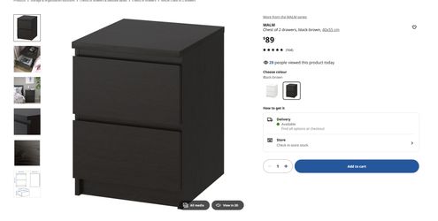 IKEA MALM 2-drawer  2ea- $50