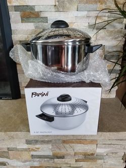 NEW Parini 6 Qt Pasta Pot Stainless Steel