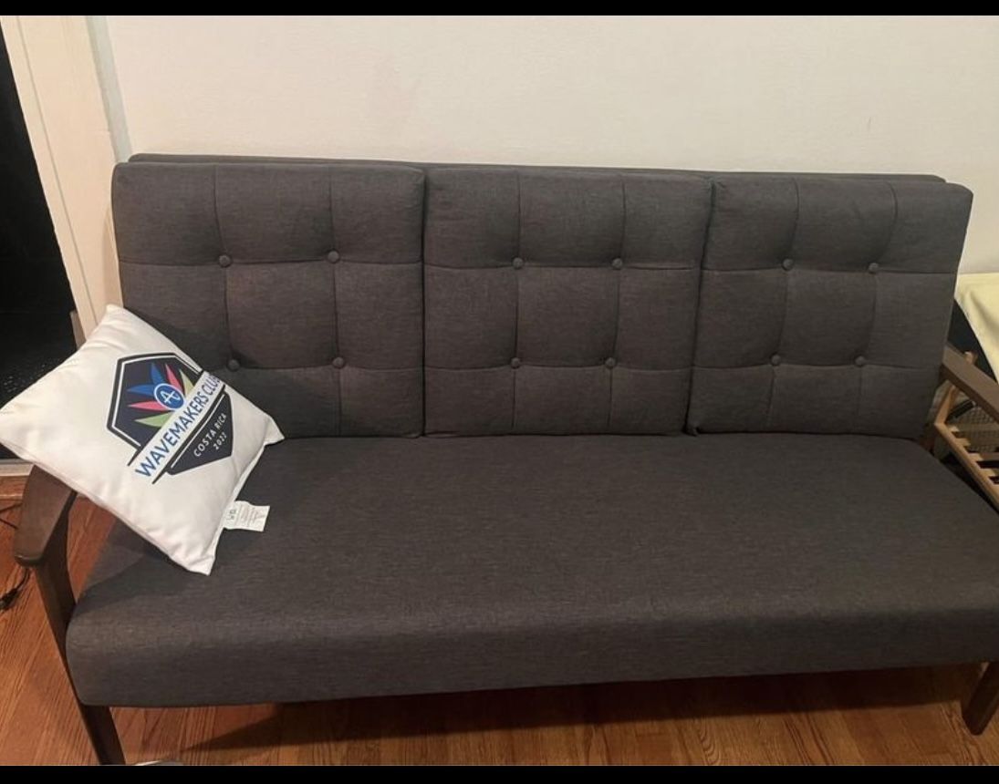 Dark Gray Couch Perfect For Small Apartments!