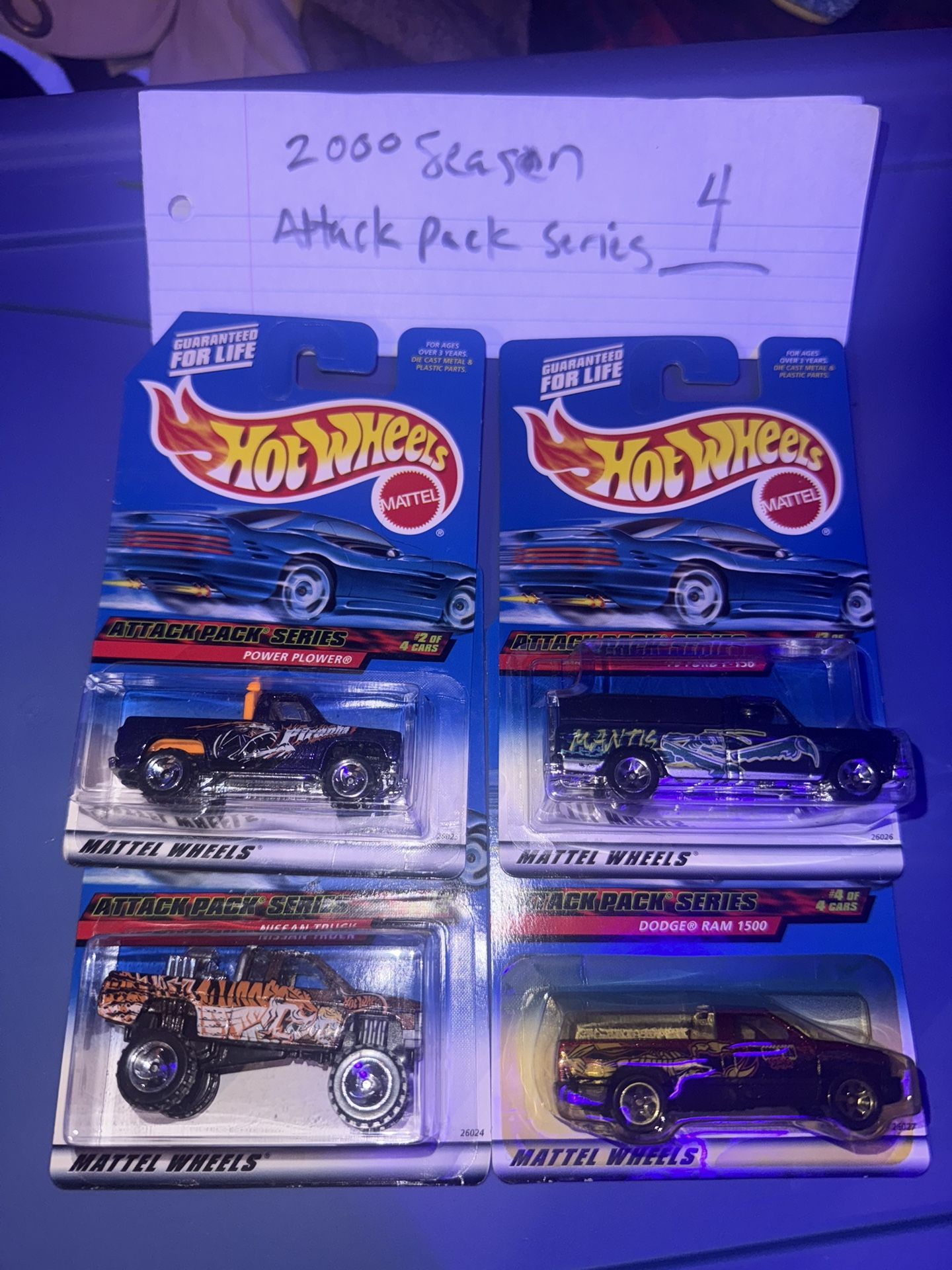 2000 Season, ( Attack Pack Series) 4 Cars