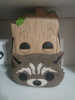 Loungefly Pop! Disney Marvel Guardians Galaxy Groot & Rocket Mini Backpack new with tags