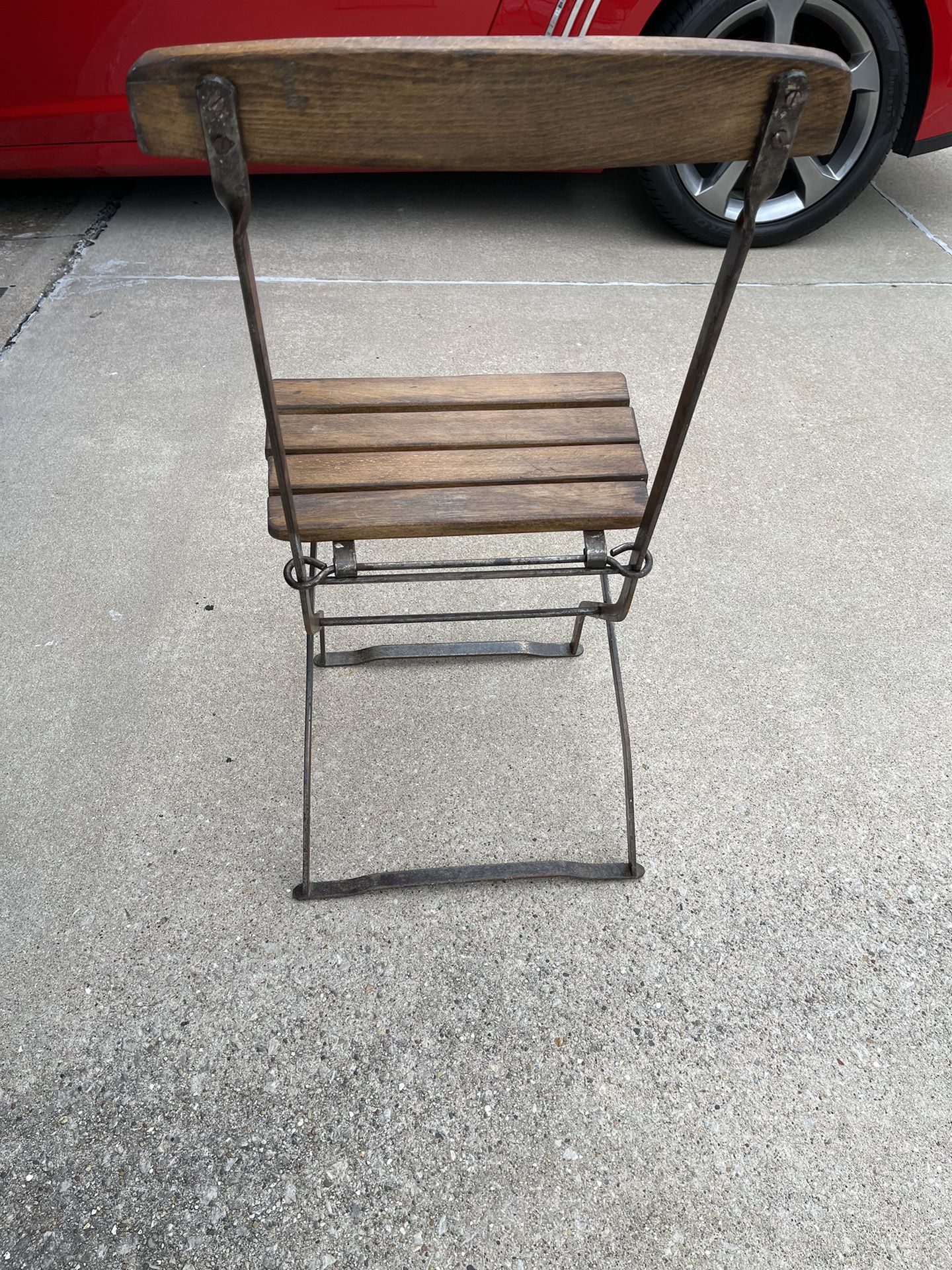 Antique Iron Solid Teak Bistro Chair