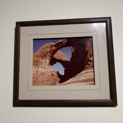 Vintage Wooden Framed Art print of the "Double Arch"photograph by Pierre Leclerc