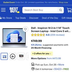Dell touch Screen laptop 